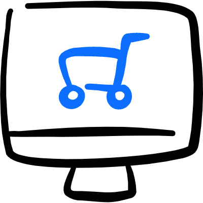 Apps Monitor Shopping Cart Icon from Freehand Duotone Set
