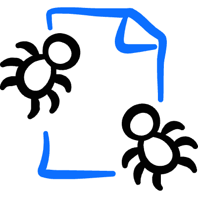 Bug Document Icon from Freehand Duotone Set