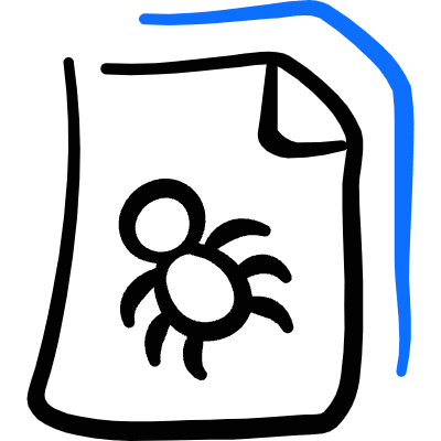 Bug Documents Icon from Freehand Duotone Set