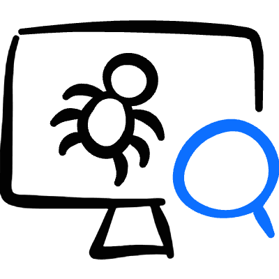 Bug Monitor Search Icon from Freehand Duotone Set