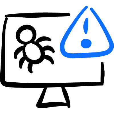Bug Monitor Warning Icon from Freehand Duotone Set