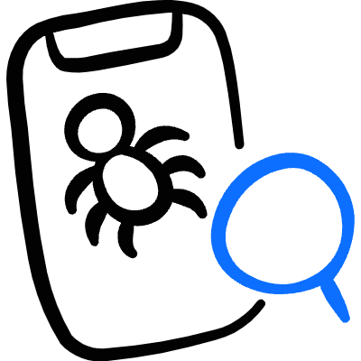 Bug Phone Icon from Freehand Duotone Set