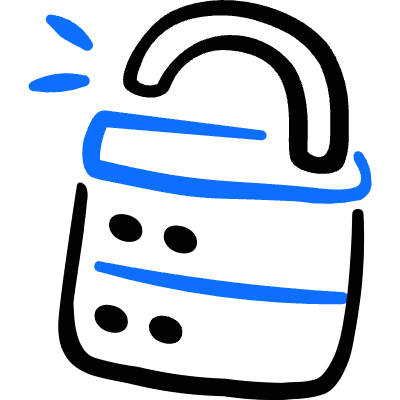 Security Database Unlock Icon from Freehand Duotone Set