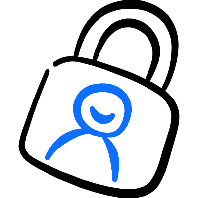 Security Lock User Profile Icon from Freehand Duotone Set