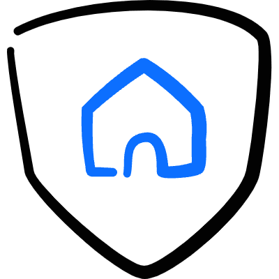 Security Shield Home Icon from Freehand Duotone Set