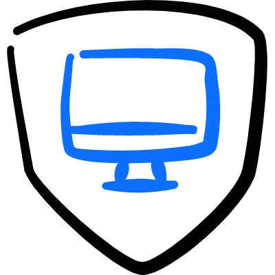 Security Shield Monitor Icon from Freehand Duotone Set