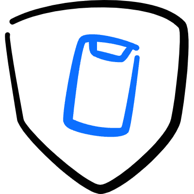Security Shield Phone Icon from Freehand Duotone Set