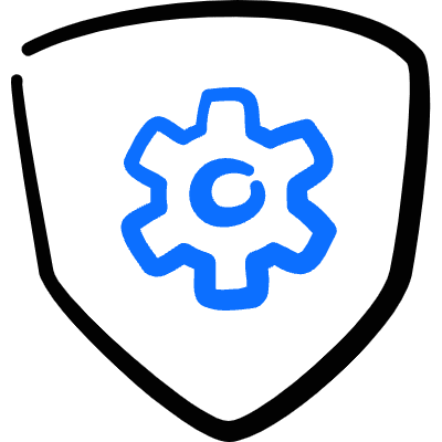 Security Shield Settings Icon from Freehand Duotone Set