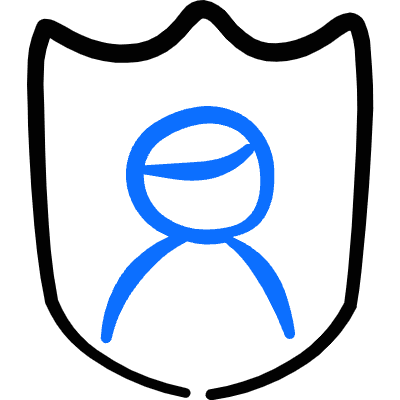 Security Shield User Profile Icon from Freehand Duotone Set