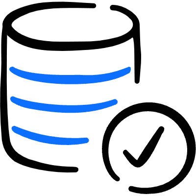 Database Check Icon from Freehand Duotone Set
