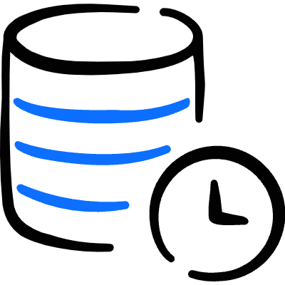 Database Clock Icon from Freehand Duotone Set