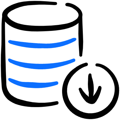 Database Download Icon from Freehand Duotone Set