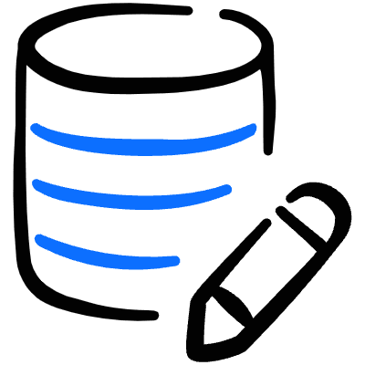 Database Edit Icon from Freehand Duotone Set