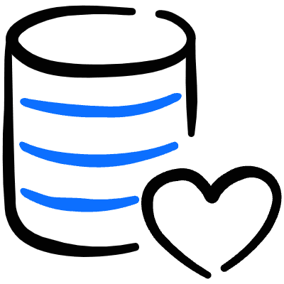 Database Favorite Heart Icon from Freehand Duotone Set