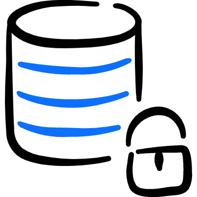 Database Lock Icon from Freehand Duotone Set