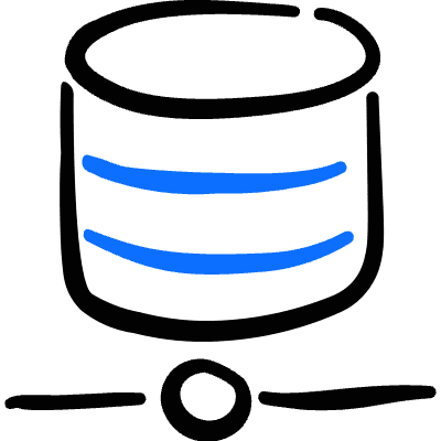 Database Network Icon from Freehand Duotone Set