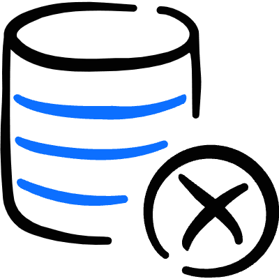 Database Remove Icon from Freehand Duotone Set