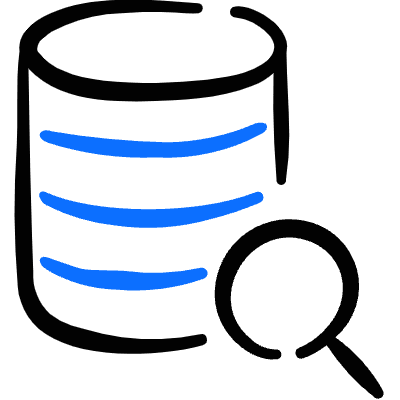 Database Search Icon from Freehand Duotone Set