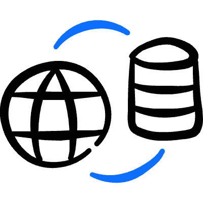 Database Server Globe Icon from Freehand Duotone Set