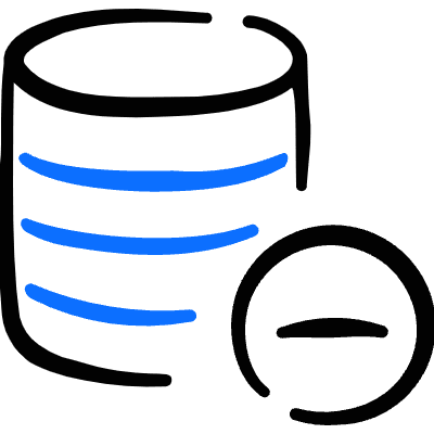 Database Subtract Icon from Freehand Duotone Set