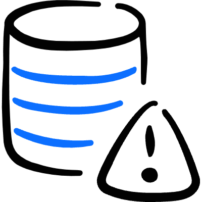 Database Warning Icon from Freehand Duotone Set