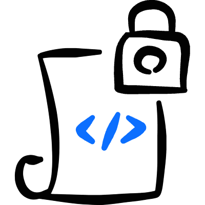 Programming Language Script Lock Icon from Freehand Duotone Set