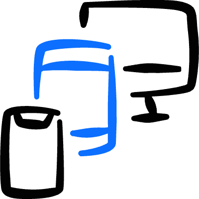 Responsive Design Monitor Phone 1 Icon from Freehand Duotone Set