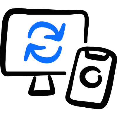 Responsive Design Monitor Phone Sync Icon from Freehand Duotone Set
