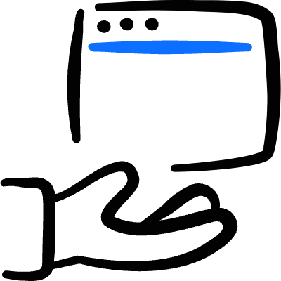 Website Development Browser Hand Icon from Freehand Duotone Set