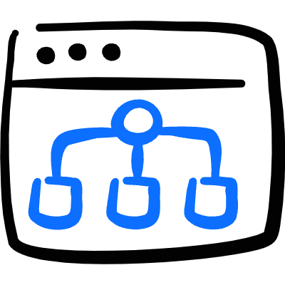 Website Development Browser Page Hierarchy Icon from Freehand Duotone Set