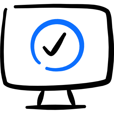 Desktop Action Monitor Approve Icon from Freehand Duotone Set