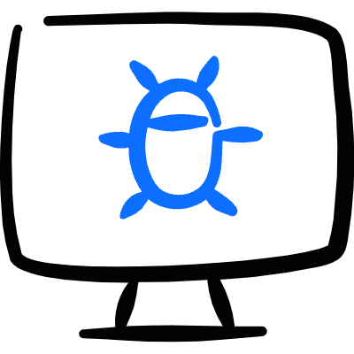 Desktop Action Monitor Bug Icon from Freehand Duotone Set