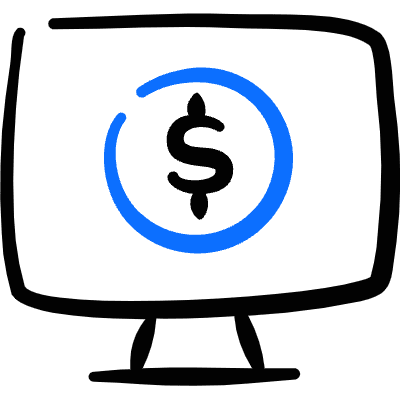 Desktop Action Monitor Cash Icon from Freehand Duotone Set