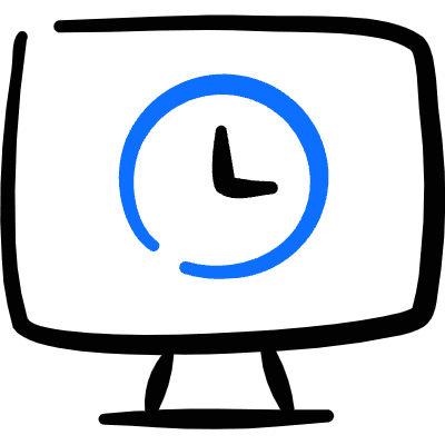 Desktop Action Monitor Clock Icon from Freehand Duotone Set