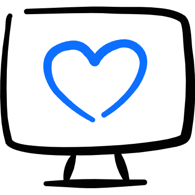 Desktop Action Monitor Favorite Heart Icon from Freehand Duotone Set