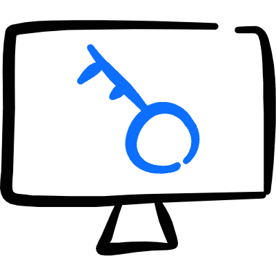 Desktop Action Monitor Key Icon from Freehand Duotone Set