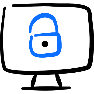 Desktop Action Monitor Lock Icon from Freehand Duotone Set