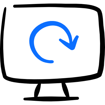 Desktop Action Monitor Refresh Icon from Freehand Duotone Set