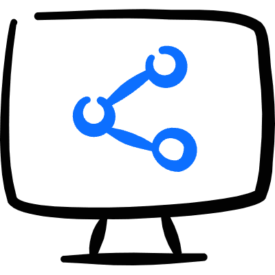 Desktop Action Monitor Share Icon from Freehand Duotone Set