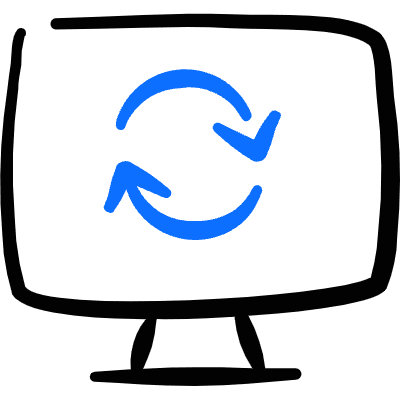 Desktop Action Monitor Sync Icon from Freehand Duotone Set