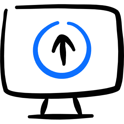 Desktop Action Monitor Upload Icon from Freehand Duotone Set