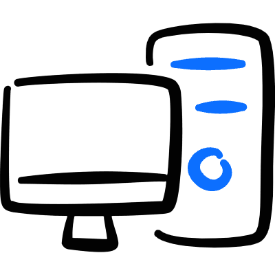 Desktop Computer Pc Icon from Freehand Duotone Set