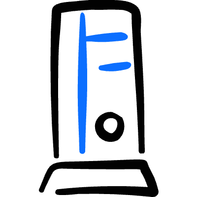 Desktop Computer Tower Icon from Freehand Duotone Set