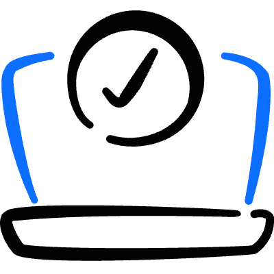 Laptop Action Approve Icon from Freehand Duotone Set