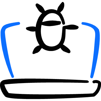 Laptop Action Bug Icon from Freehand Duotone Set
