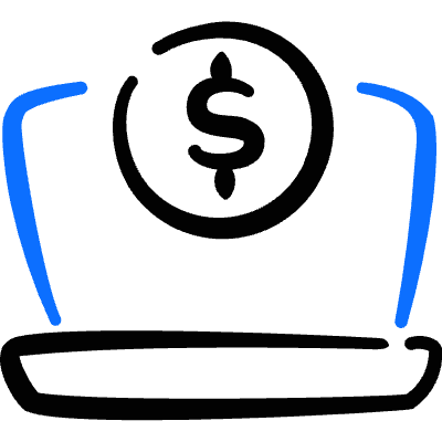 Laptop Action Cash Icon from Freehand Duotone Set