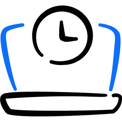 Laptop Action Clock Icon from Freehand Duotone Set