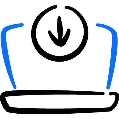 Laptop Action Download Icon from Freehand Duotone Set