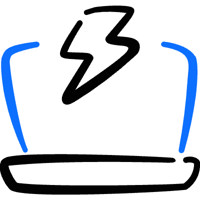 Laptop Action Flash Icon from Freehand Duotone Set