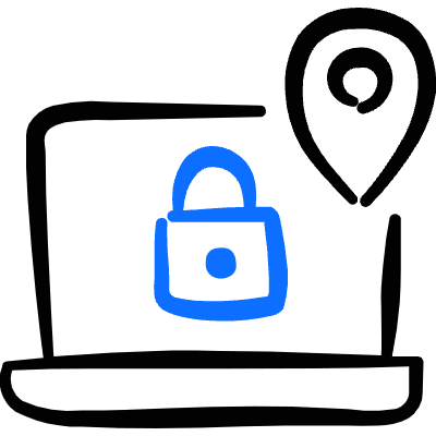 Laptop Action Location Lock Icon from Freehand Duotone Set